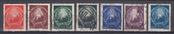 ROMANIA 1949 LP 253 STEMA R.P.R. SERIE STAMPILATA