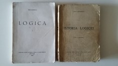 Nae Ionescu - Logica I (1943) + Istoria Logicei. Al doilea curs (1943, Editia II, neschimbata) logicii filosofie Dreapta romaneasca metafizica opere