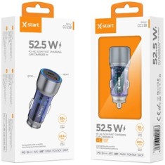 Incarcator Auto X-Start CC188 Albastru/Transparent