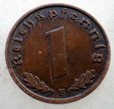 2.522 GERMANIA WWII 1 REICHSPFENNIG 1939 F foto