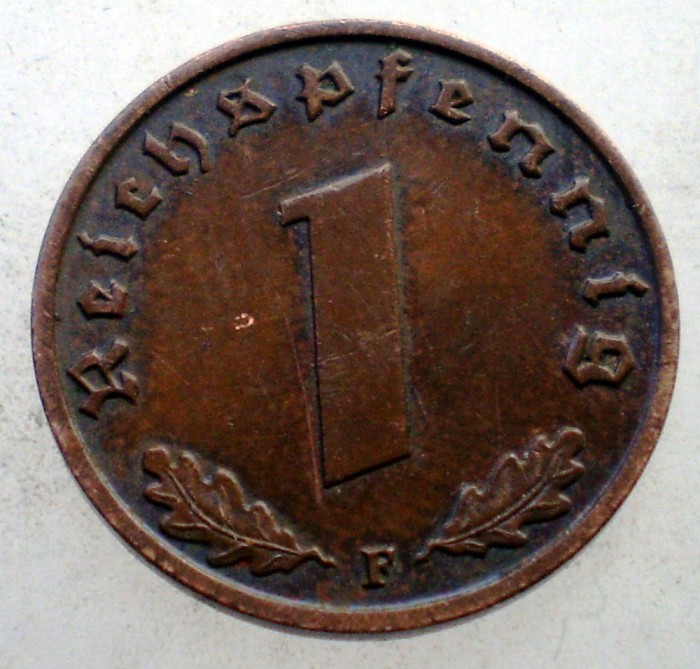 2.522 GERMANIA WWII 1 REICHSPFENNIG 1939 F