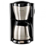 Cafetiera Philips Caf&eacute; Gaia HD7546/20, 1000W, Sistem Anti-picurare, Vas termorezistent din otel inoxidabil, 1.2 l, 2-15 cesti, Negru/Metalic