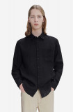 A.P.C. cămașă A.P.C. Chemise Cassel LIAEK-H12545 BLACK bărbați, culoarea negru, cu guler clasic, regular LIAEK.H12545-BLACK