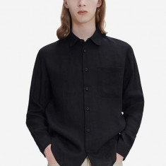 A.P.C. cămașă A.P.C. Chemise Cassel LIAEK-H12545 BLACK bărbați, culoarea negru, cu guler clasic, regular LIAEK.H12545-BLACK