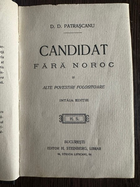 Candidat fara noroc si alte povestiri folositoare - D. D. Patrascanu