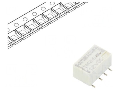 Releu electromagnetic DPDT 12VDC 2A 0,5A/125VAC foto