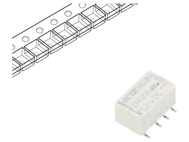 Releu electromagnetic DPDT 12VDC 2A 0,5A/125VAC