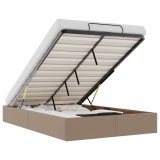 Cadru de pat otoman fara saltea Cappucino piele artificiala, DKD Home Decor