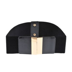 Curea elastica neagra cu detalii metalice aurii