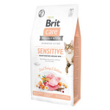 Brit Care Sensitive Healthy Digestion &amp; Delicate Taste, Curcan și Somon, hrană uscată fără cereale pisici, sensibilități digestive, 7kg