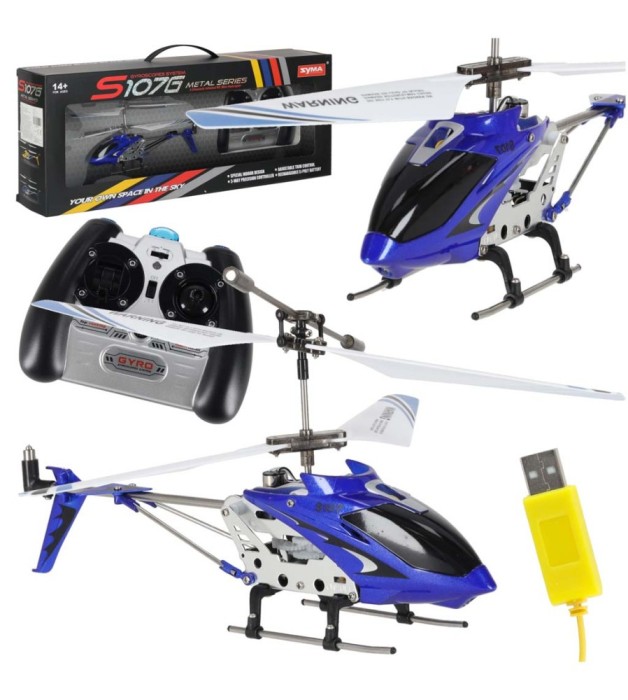Elicopter SYMA S107G RC cu giroscop, albastru