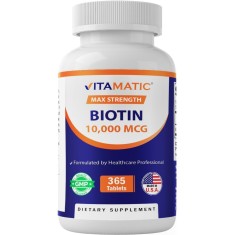 Supliment alimentar Vitamatic Biotină 10.000 mcg, vegan, 365 tablete
