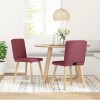 VidaXL Scaune de bucătărie, 2 buc., roșu vin, material textil