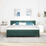VidaXL Pat cu arcuri cu headboard Verde &icirc;nchis 180 x 200 cm Catifea 3342737