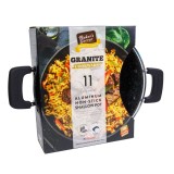 Tigaie Aluminiu Antiaderenta Baker&#039;s Secret 28cm cu Capac Sticla, Gri Inchis, Inductie/Gaz