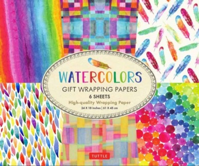 Watercolors Gift Wrapping Papers: 6 Sheets of High-Quality 24 X 18 Inch Wrapping Paper foto