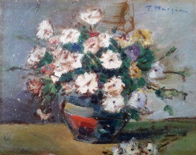 Teodor Harşia (1914-1987)-Anemone, pictură &amp;icirc;n ulei foto