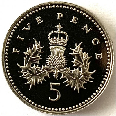 MAREA BRITANIE 5 PENCE 1998 PROOF foto