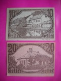 HOPCT BANCNOTA NOTGELD NR 45 - ALTAIST - SET 2 BUC -20 SI 10 HELLER 1920 -AUSTRIA-UNC
