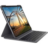 Husa cu tastatura Slim Folio pentru iPad 7th/ 8th/ 9th gen, Layout Germana, Grey, Logitech