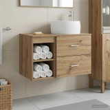 Cumpara ieftin Set de mobilier de baie suspendat 2 buc. Stejar Artizanal