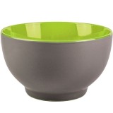 Bol pentru servire cu interior verde,ceramica,gri,600 ml
