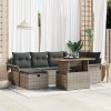 Gossi set de sofa de gradina cu 7 piese si perne gri din ratan polimeric