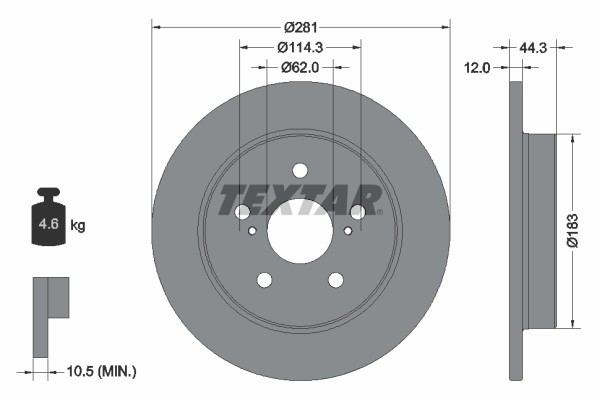 TEXTAR 92301403 PRO Disc frana