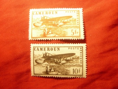 2 Timbre Camerun colonie franceza -1945 Aviatie foto
