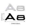 Emblema Auto AUDI A8 - Sigla Portbagaj Spate - Plastic ABS - Banda Dublu Adeziva Inclusa