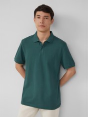 s.Oliver Tricou polo barbati, Regular fit din bumbac, Verde inchis (Marime: S) foto