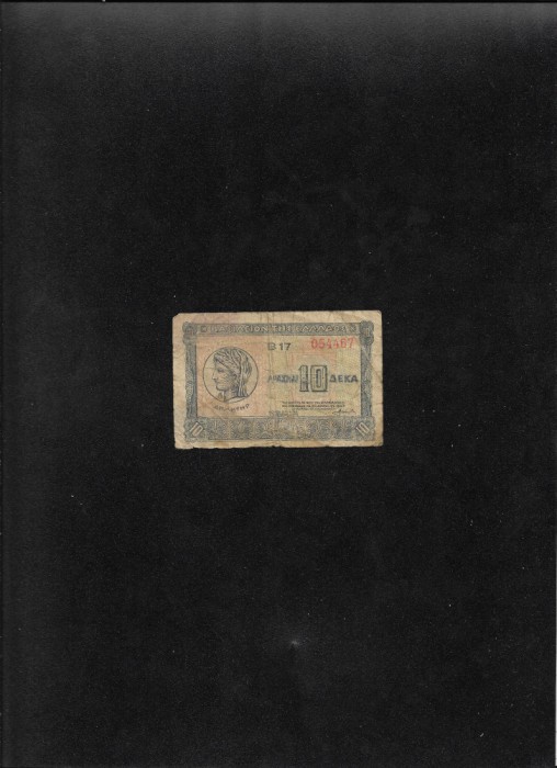 Grecia 10 drahme drachmai 1940 seria054467