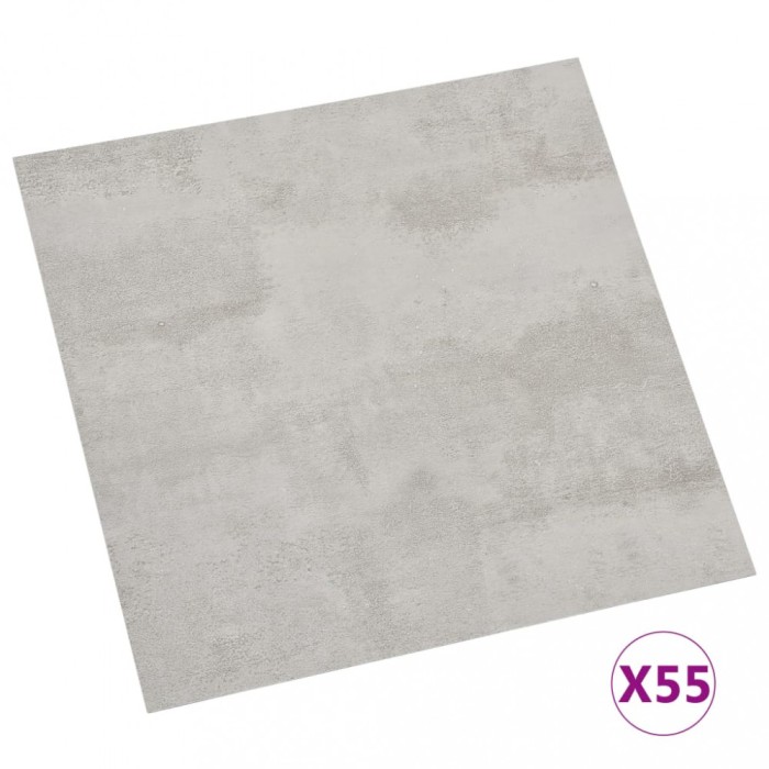 Placi pardoseala autoadezive 55 buc. gri deschis PVC 5,11 m&sup2;