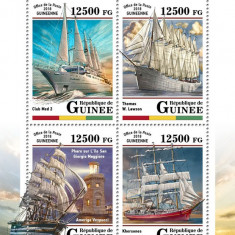 GUINEEA 2018 - Nave cu panze / set complet colita + bloc MNH