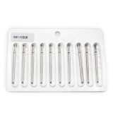Set de 5 unități: Capăt de freză de diamant pentru cuticule, sferic, br&acirc;u roșu, 001/035R