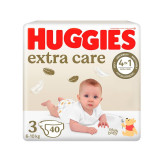 Cumpara ieftin Scutece Huggies, Extra Care Jumbo, Marimea 3, 6- 10 kg, 40 buc