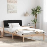 vidaXL Cadru de pat Maro și negru 100 x 200 cm Lemn masiv de pin 878701