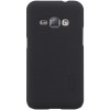Husa de protectie pentru Samsung Galaxy J1 2015 Nillkin Frosted Shield Negru + Folie de protectie, Flippy