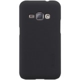 Husa de protectie pentru samsung galaxy j1 2015 nillkin frosted shield negru + folie de protectie, Flippy