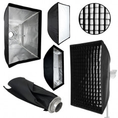 Softbox 60x90cm cu deschidere tip umbrela grid honeycomb si montura Bowens foto