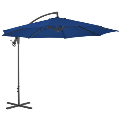 Umbrela suspendata cu stalp din otel, albastru azuriu, 300 cm GartenMobel Dekor foto