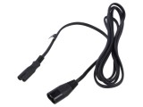 Cablu IEC C7 mamă - IEC C8 tată 2m 2x0,75mm&sup2; 2,5A PVC negru POS
