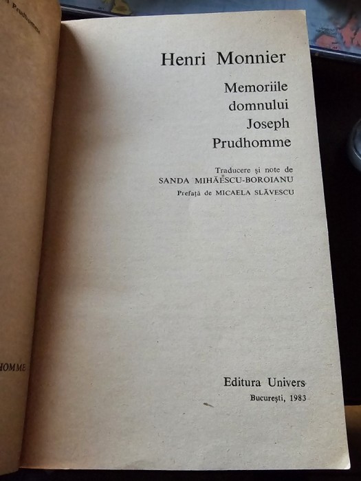 Memoriile domnului Joseph Prudhomme