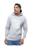 Cumpara ieftin Hanorac Barbati Gri cu alb - Straight Outta Focsani - 2XL, THEICONIC