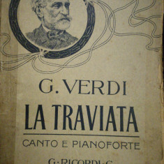 Partitura G. VERDI La Traviata, canto e pianoforte, G. RICORDI EDITORI