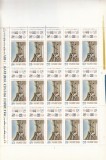 ROMANIA 1969 LP 713 ZIUA MARCII POSTALE ROMANESTI COALA DE 15 TIMBRE MNH, Nestampilat