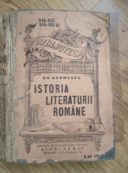 A. Istoria Literaturi Romane Biblioteca pentru toți