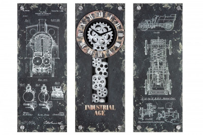 Ceas de perete steampunk din metal Industrial Age 69 cm foto