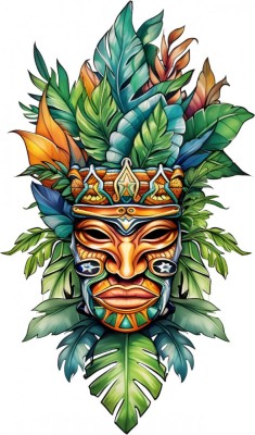 Sticker decorativ, Masca, Multicolor, 90 cm, 1288STK-3 foto