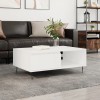 Gossi masa de cafea, alb, 90x60x35 cm, lemn compozit